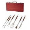 Coffret barbecue luxe - 5 accessoires de qualité pour barbecue + coffret bois