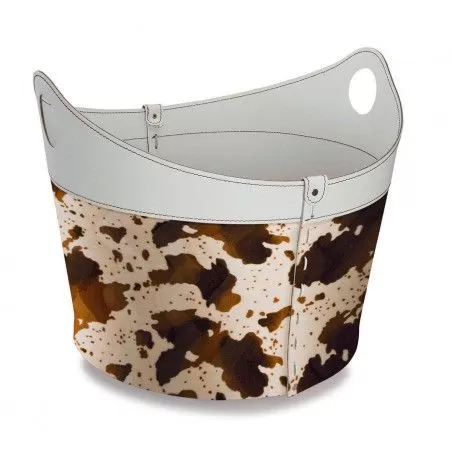 Rangement à bûches - CADIN CAVALLINO - Cuir et imitation peau de cheval - Limac Design Rangement à bûches - CADIN CAVALLINO - Cuir et imitation peau de cheval - Limac Design