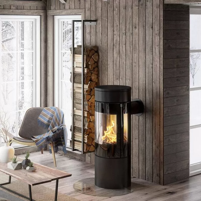 Range bûches - Woodwall - Noir 1.30m - Rais