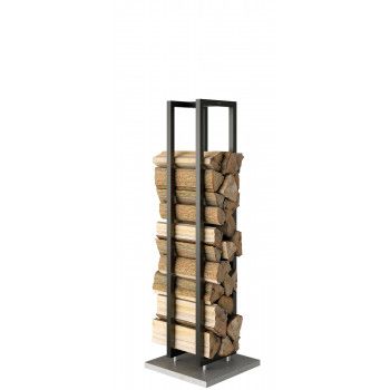 Range bûches - Woodwall Freestanding noir - 1.20m - Rais