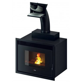 Insert à bois vue du feu sur 3 côtés, large foyer insert pas cher