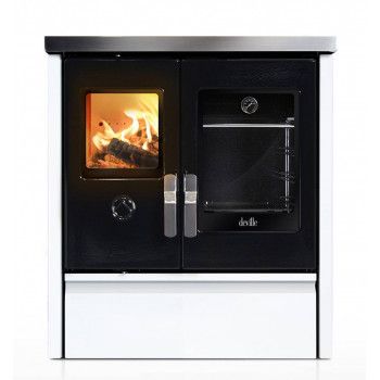 Cuisinère à bois MELISSE 75 - Deville ref C086AA01 - Blanc - 8 kW - Émaillé