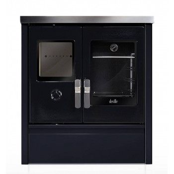 Cuisinère à bois MELISSE 75 - Deville ref C086AA06 - Bleu nuit - 8 kW - Émaillé