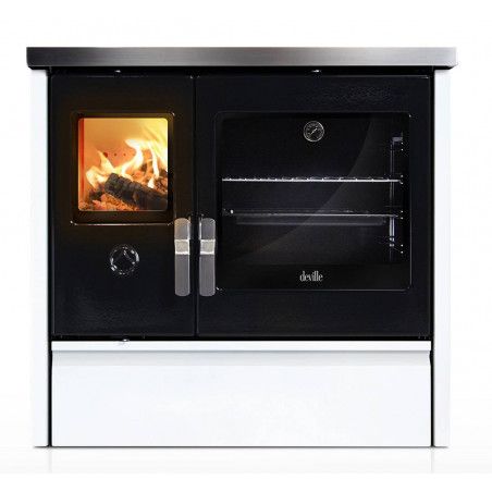 Cuisinère à bois MELISSE 90 - Deville ref C086AB01 - Blanc émaillé - 10 kW