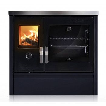 Cuisinère à bois MELISSE 90 - Deville ref C086AB06 - Bleu nuit émaillé - 10 kW