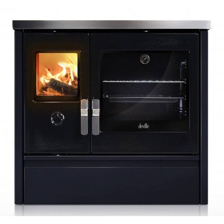 Cuisinère à bois MELISSE 90 HYDRO - Deville ref C088AC06 - 14 kW - Habillage émaillé