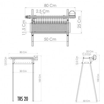 Barbecue spécial brochettes - Tecnoroast - Schéma TRS 20