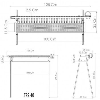 Barbecue spécial brochettes - Tecnoroast - Schéma TRS 40