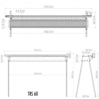 Barbecue spécial brochettes - Tecnoroast - Schéma TRS 60