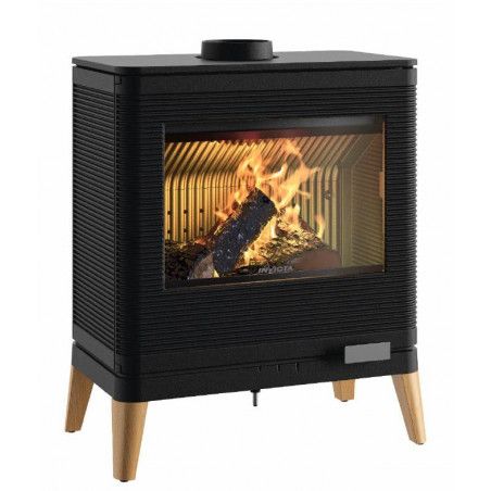 Poêle à bois KAZAN ZEN - INVICTA - Pieds en bois - 100% fonte - 9 kW