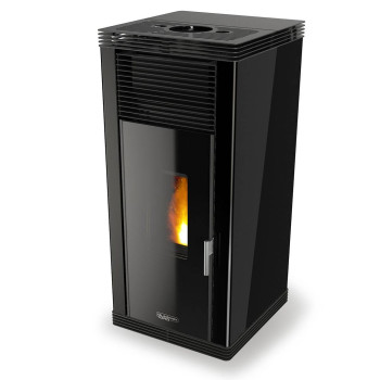 Poêle à granulés sans éléctricité - VERONICA NATURAL BL - Noir brillant - Laminox