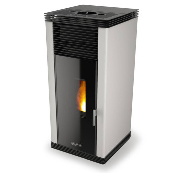 Poêle à granulés sans éléctricité - VERONICA NATURAL BL - Blanc -Laminox