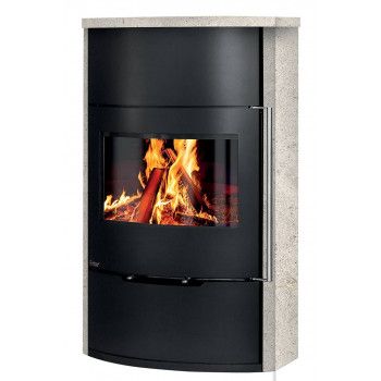 Poêle à bois - O2 - EMBER - Accumulateur de chaleur - 7.6 Kw - Etanche - Acier-