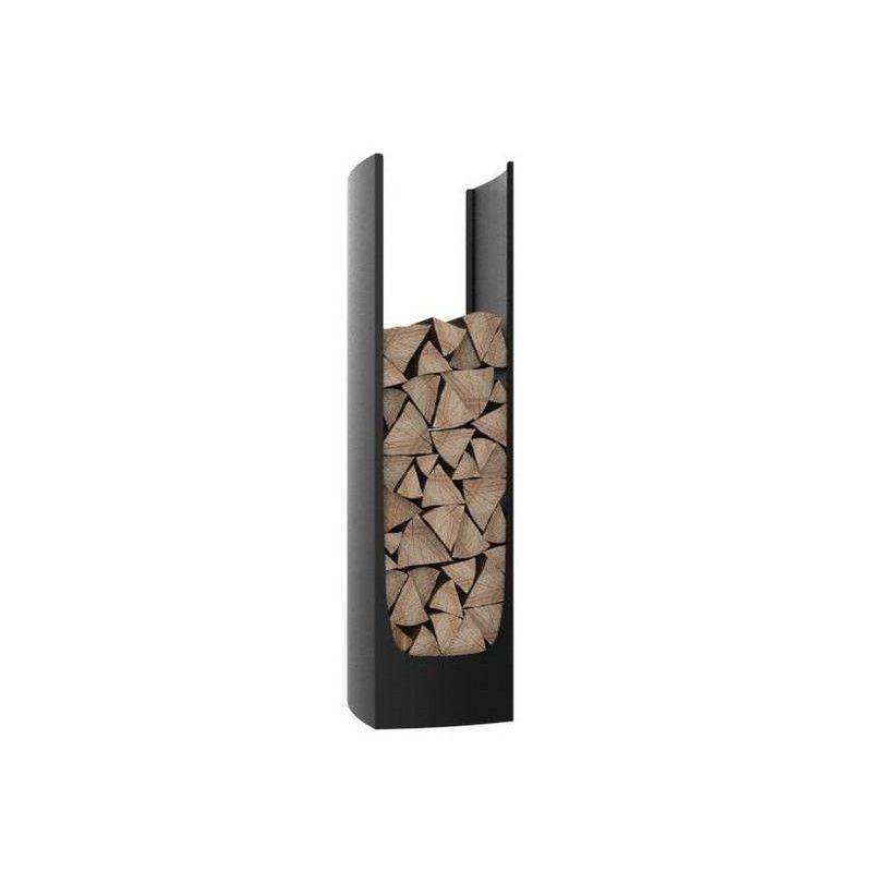 Range-bûches Vertical Anthracite 40x40x40cm - Support Bois Cheminée, Acier, Capacité 30kg