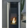 Poêle à granulés MINTA - Cylindrique - 8 kW - Red