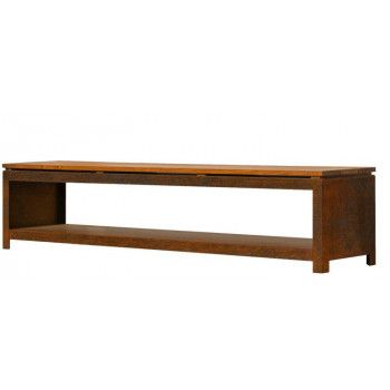 Banc extérieur - Acier Corten - Stockeur de bûches - Bench B180 C - Outr