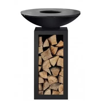 PLANCHA B - Acier noir laqué - Socle ouvert- Outr