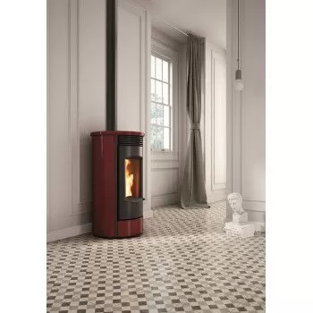 Poêle à granulés PIRANGA IK8 Bordeaux - Deville ref C077FG-03-IK8 - Habillage céramique