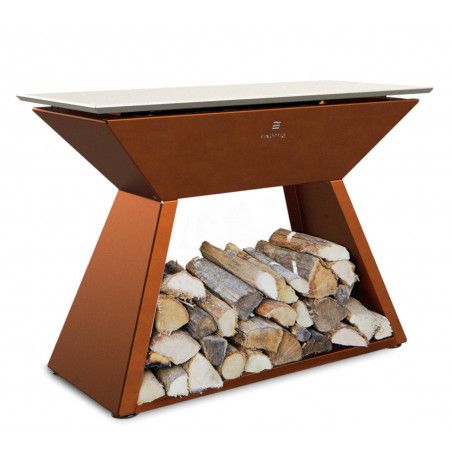 Desserte de jardin design en acier corten - Finoptim Desserte de jardin design en acier corten - Finoptim