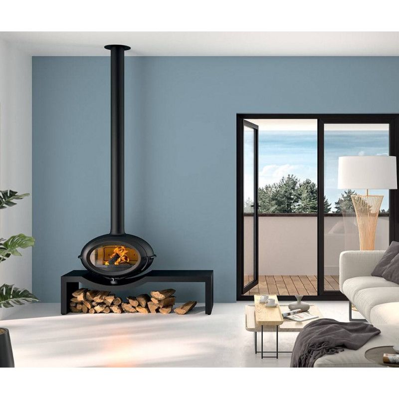 Poêle bois BRIO sur banc - Invicta - Ref:P648124 - Design et tendance