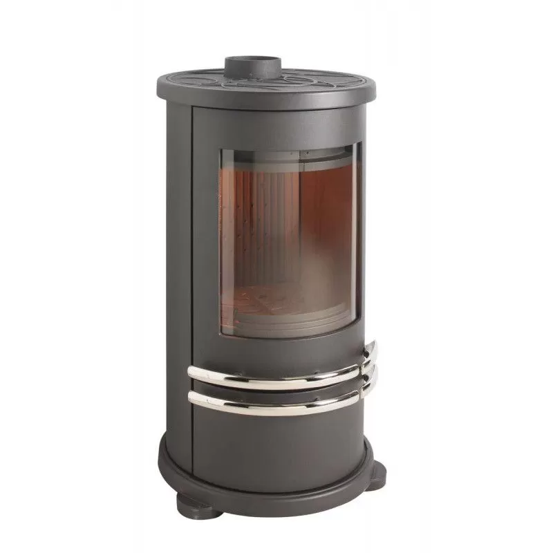 Poêle à bois ORENSE - Poêle cylindrique - Etanche - 8 kW - Finitions chromées - DEVILLE