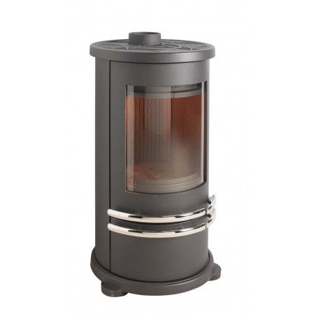 Poêle à bois ORENSE - Poêle cylindrique - Etanche - 8 kW - Finitions chromées - DEVILLE