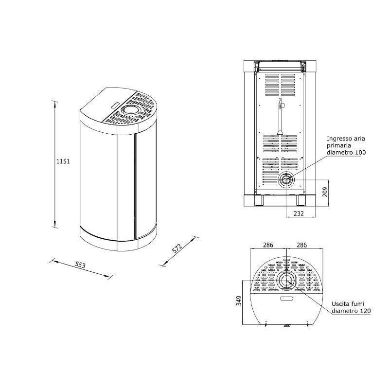 Poêle à Granulés LAMINOX Brasier Acier Inox 18 KW (modèles Compatibles : GRETA, ESTER, VALENTINA) STP-BARG EX