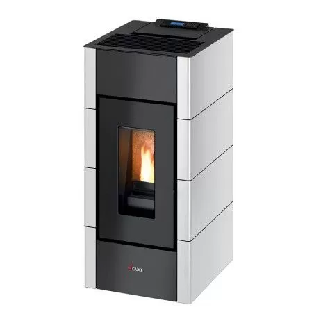 Poêle à granulés Cristal 3 7kw - Acier blanc - Cadel - ref: 7020028