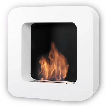 Cheminée bioethanol murale blanche - CURVA BL - SAFRETTI - 100.800.111.01