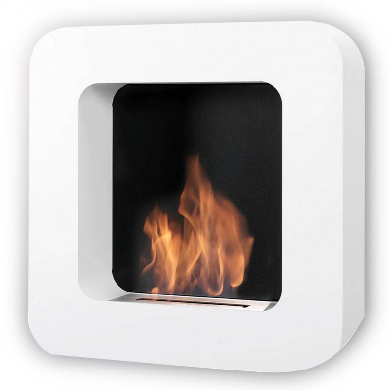 Cheminée bioethanol murale blanche - CURVA BL - SAFRETTI - 100.800.111.01