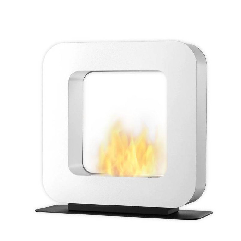 Cheminée bioéthanol CURVA ST blanche - SAFRETTI - ref 100.800.211.01 - Sur pied