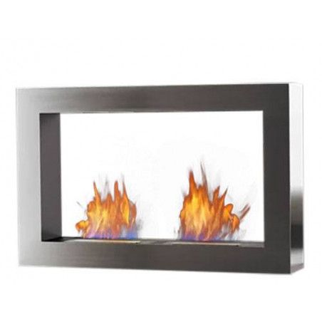 Cheminée CUBITO DT - SAFRETTI - ref 100.700.211.01 - Acier brossé - Double foyer - Fabrication haut de gamme - Design minimalist Cheminée CUBITO DT - SAFRETTI - ref 100.700.211.01 - Acier brossé - Double foyer - Fabrication haut de gamme - Design minimalist
