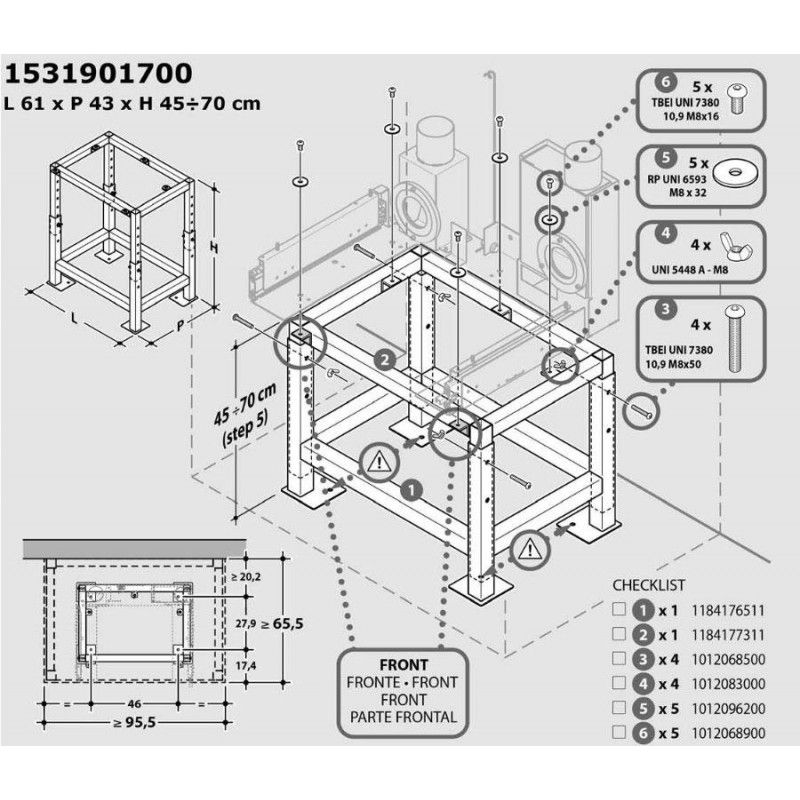 Chaise support pour insert LIERA 70 et 80 - Deville ref P697002