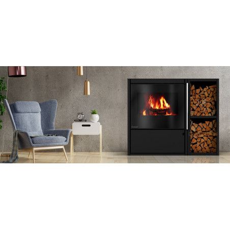 Poêle à bois - M3 VS - EMBER - 8.1kW - Etanche - Étagère à bûches