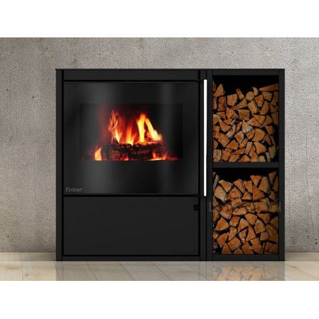 Poêle à bois - M3 VS - EMBER - 8.1kW - Etanche - Étagère à bûches