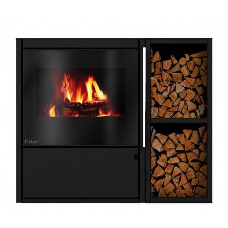 Poêle à bois - M3 VS - EMBER - 8.1kW - Etanche - Étagère à bûches