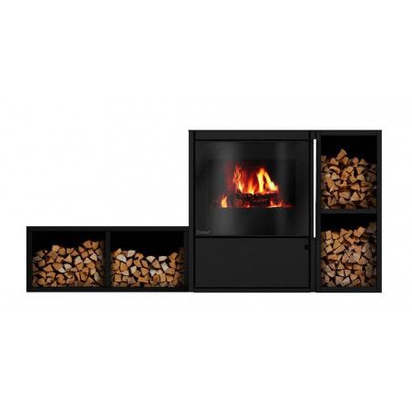 Poêle à bois - M3 VS - EMBER - 8.1kW - Etanche - Étagère à bûches