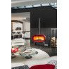 Poêle à bois FIFTY ARCHE porte émaillée Rouge - Invicta - Ambiance -Poeleplus