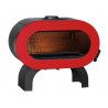 Poêle à bois FIFTY ARCHE porte émaillée Rouge - Invicta - Poeleplus