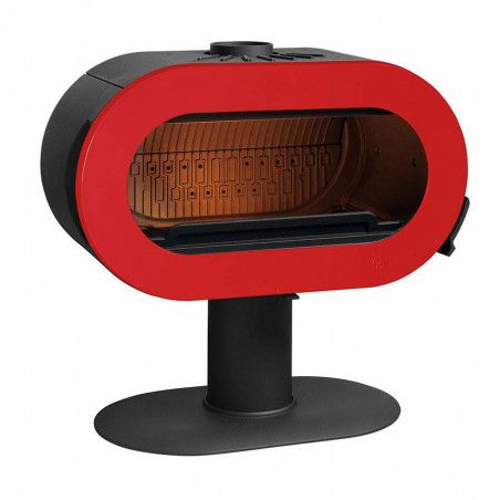 Poele a bois fifty Sur Pied émaillé Rouge -Invicta- Poeleplus Poele a bois fifty Sur Pied émaillé Rouge -Invicta- Poeleplus