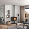 Installation du poêle à bois SARRA SUR PIEDESTAL  - C077CJ-06 - Deville - 8 kW