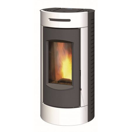 Poêle à granulés TANGARA ID9 Blanc - Deville ref C077FC-01-ID9-HM9-B - Canalisable - 9 kW - Habillage céramique Poêle à granulés TANGARA ID9 Blanc - Deville ref C077FC-01-ID9-HM9-B - Canalisable - 9 kW - Habillage céramique