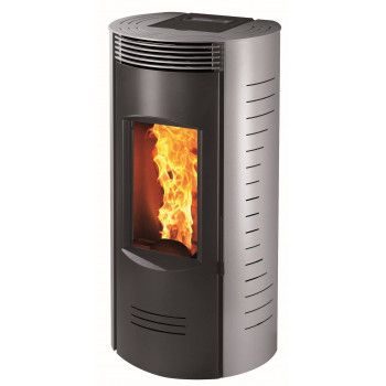 Poêle à granulés ROSELIN ID9 Gris - Deville ref C077FE-06-ID9-B - 9 kW - canalisable