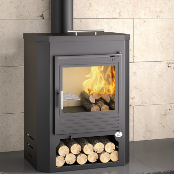 Poêle à bois - M-102 - ref 701C02 - Bûcher intégré - exemple d'installation