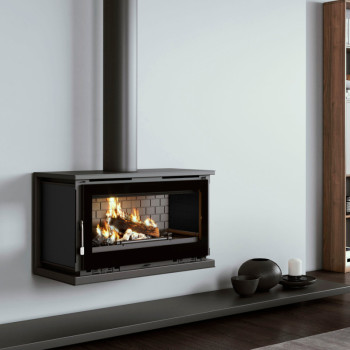 Poêle à bois M-100 K - ref 701C50 - Poêle à suspendre ou à poser - Exemple d'installation