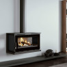 Poêle à bois M-100 FK - ref 701C45 - Poêle à suspendre ou à poser - Exemple d'installation - Foyer en fonte
