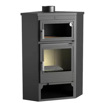 Poêle à bois M-105 H - ref 701C08 - Poêle d'angle avec four - Marque FM Calefaccion