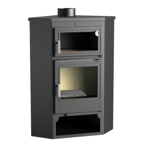 Poêle à bois M-105 H - ref 701C08 - Poêle d'angle avec four - Marque FM Calefaccion
