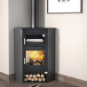 Poêle à bois M-105 H - ref 701C08 - Poêle d'angle avec four - Marque FM Calefaccion - Exemple d'installation