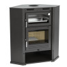 Poêle à bois M-107 RT - ref 701C55 - Poêle d'angle - Four inox - Bûcher - FM Calefaccion